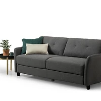 Zinus Ricardo 3-Seat Upholstered Sofa Couch with Tufted Cushions, Dark Grey