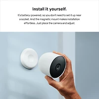 Caméra Google Nest intérieure (filaire, 3e génération) – Vidéo 2K et Gemini – Neige Cam - Batterie