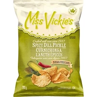 Croustilles cuites à la marmite Miss Vickie’s Saveur Cornichons à l’aneth épicés 200 g