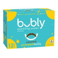Bubly Coconut Pineapple Sparkling Water 12 x 355 ml, Cans.