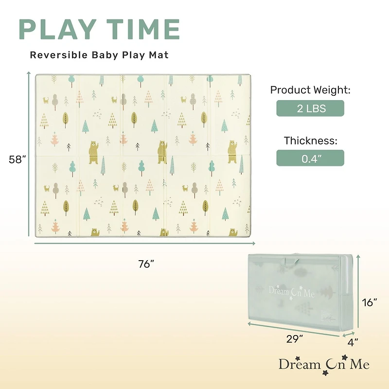 Dream On Me Play time tapis de jeu réversible pour bébé, Modèle # 460