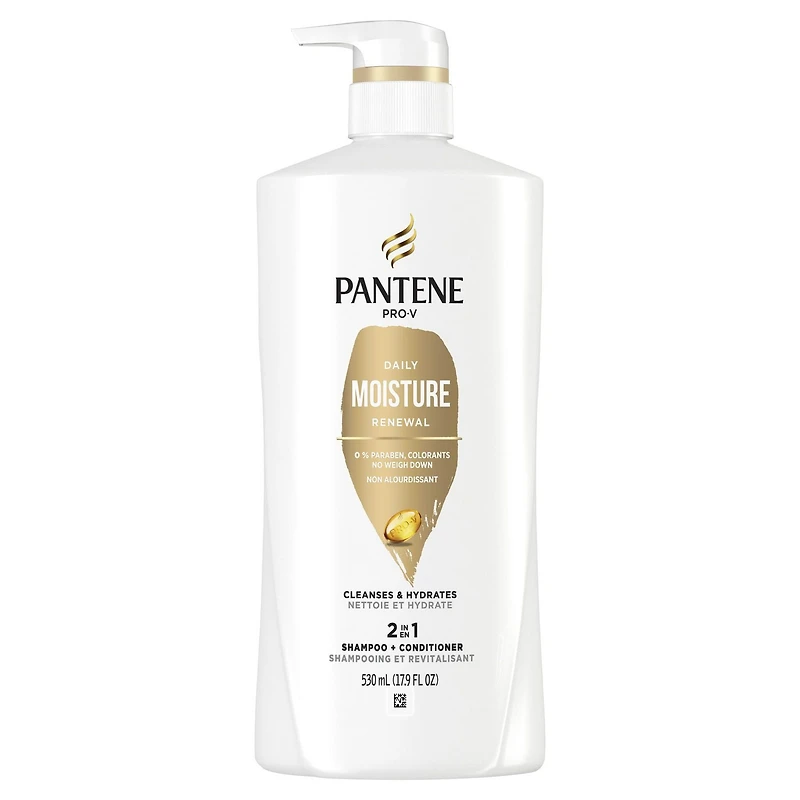 PANTENE PRO-V Daily Moisture Renewal 2 in 1 Shampoo + Conditioner, 17.9 oz/530mL