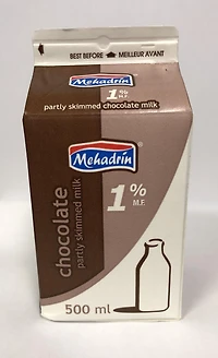 Lait au chocolat partiellement écrémé Mehadrin 1% 500ml