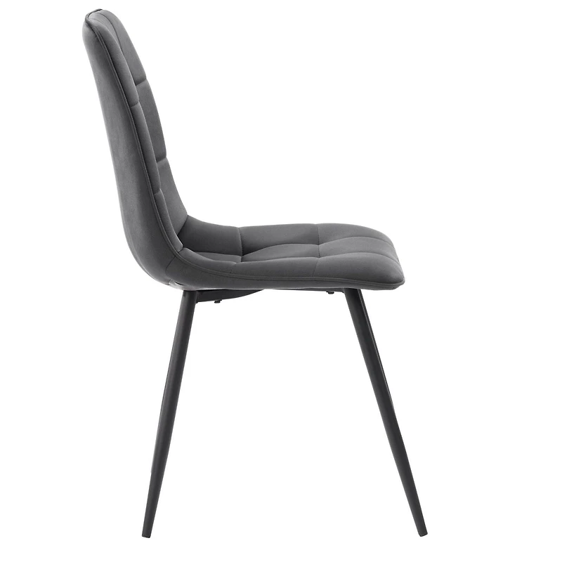 CorLiving Nash Set of 2 Velvet Upholstered Indoor Side Chairs with Black Flared Metal Legs