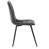 CorLiving Nash Set of 2 Velvet Upholstered Indoor Side Chairs with Black Flared Metal Legs
