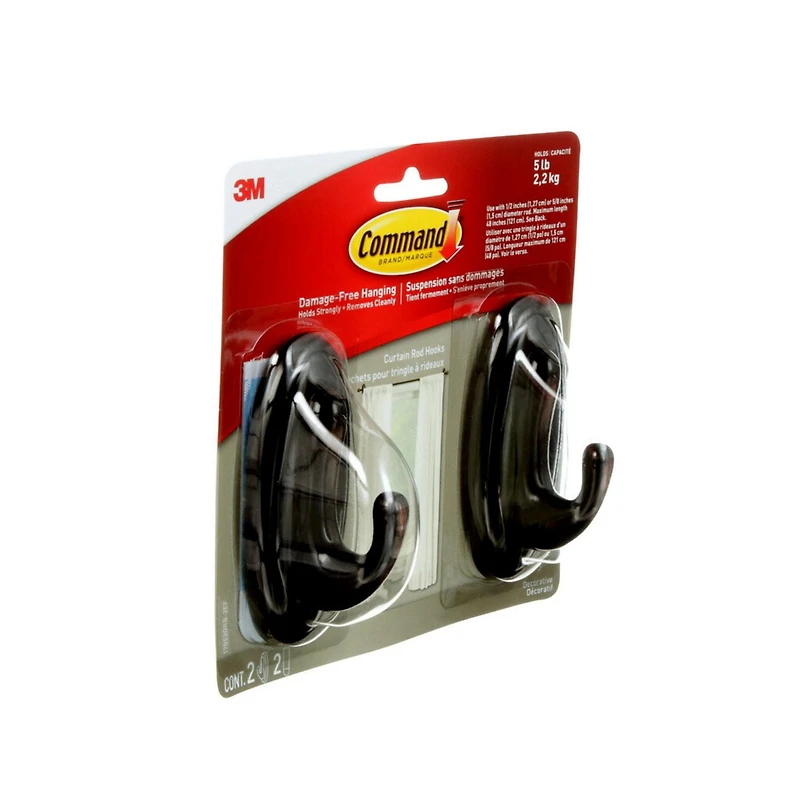 Command™ Curtain Rod Hooks, 17053ORB-2EF