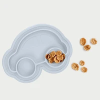 Kushies Siliplate - Silicone Suction Plate, Divided Plate, Baby Toddler Plate, BPA Free, Microwave Dishwasher Safe Suction Dish - Butterfly Lilac