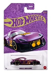 Hot Wheels 1:64 Scale Die-Cast Toy Car or Truck with Purple- & Gold-Colored Deco, Muscle And Blown