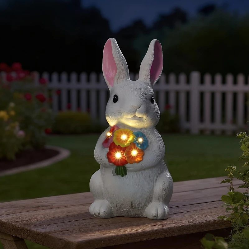 Statue de jardin de lapin solaire Mainstays