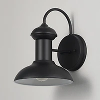 Globe Electric 1-Light Matte Black Outdoor Indoor Wall Sconce, No Battery Required