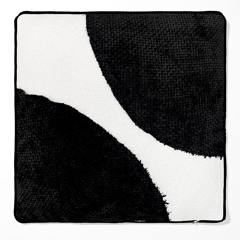 Mainstays MYOP Highway Black Coussin décoratif, Coussin à rayures