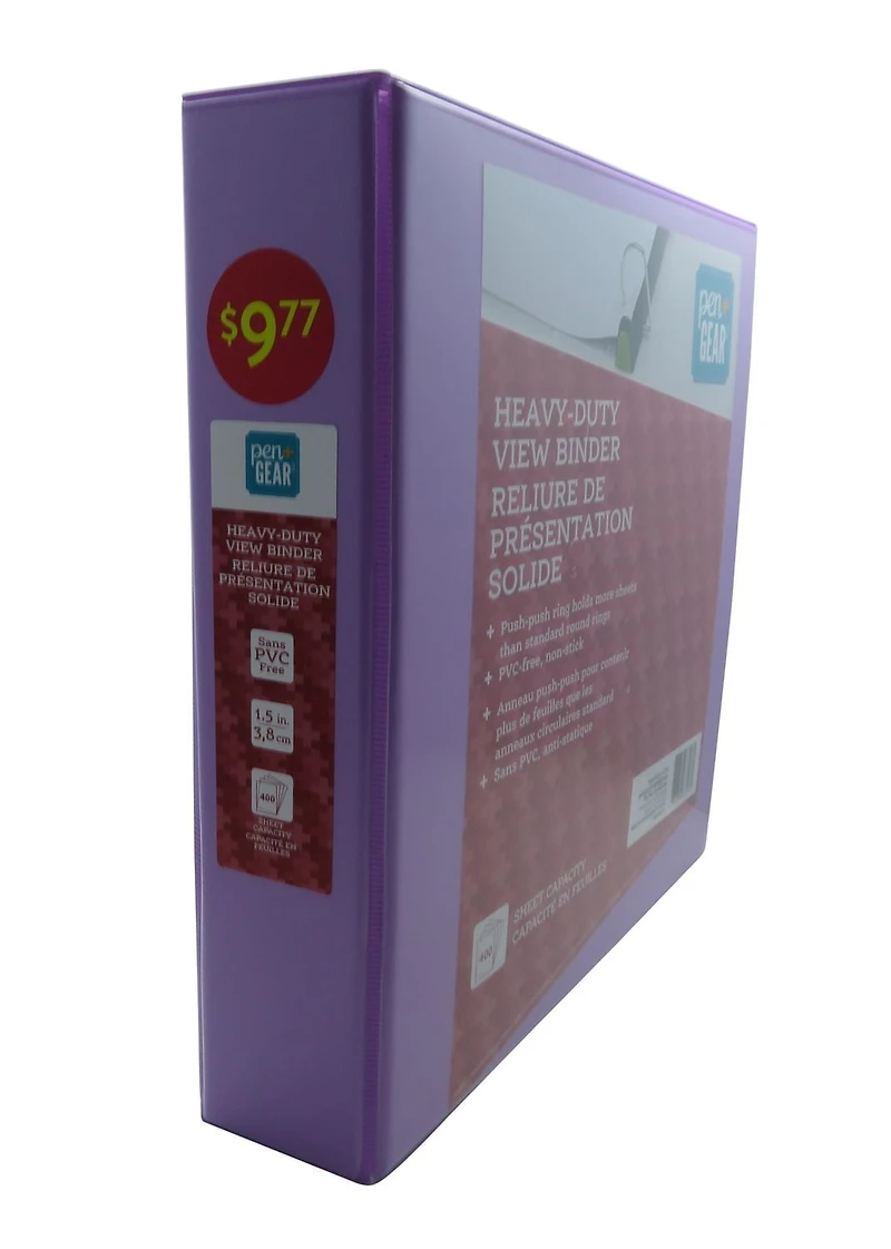 PEN+GEAR HEAVY DUTY VIEW 1.5 BINDER PURPLE