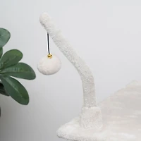 Vibrant Life 3-Level 31.5"Small Cat Tree with Top Perch, Paper Rope Scratching Post, Two Toys, Cream