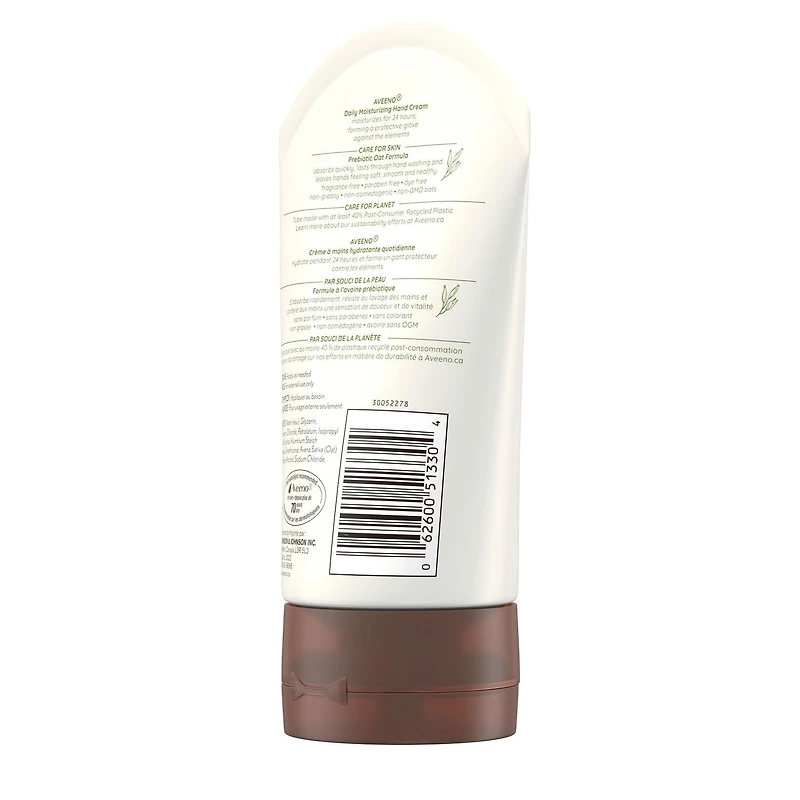 Aveeno Daily Moisturizing Hand Cream, Dry Skin Hand Lotion, Non-GMO Oat Moisturizer, Paraben Free, Fragrance Free, 97 mL