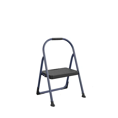 COSCO Escabeau pliable en 1 étape en acier, capacité de 225 lb (bleu marine)