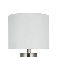 hometrends Brushed Nickel and Faux-Cement Column Table Lamp