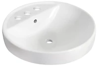 American Imaginations AI-31145 18.25 pouces W Drop dans le récipient blanc pour 3H4-in. Centre de forage