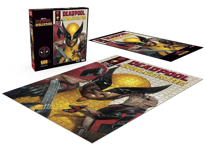 Buffalo Games Entertainment Marvel's Deadpool Livre de Bandes Dessinées Puzzle en Bois Interlock de 500 Pièces pour Adultes de 14 Ans et Plus