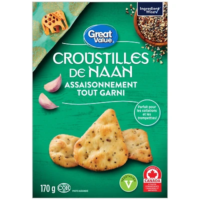 Croustilles de naan Assaisonnement tout garni Great Value 170 g