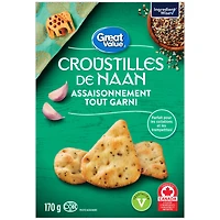 Croustilles de naan Assaisonnement tout garni Great Value 170 g