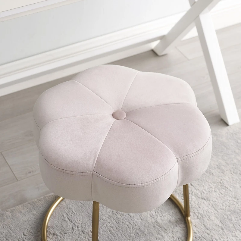 Sabine Accent Vanity Stool, Pink
