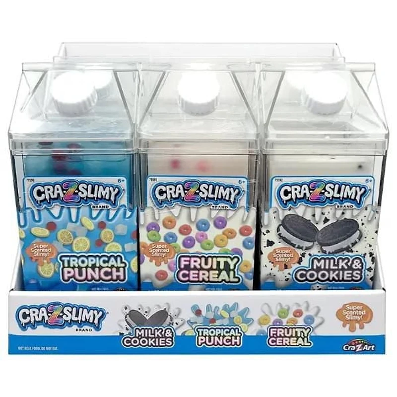Cra-Z-Art, Cra-Z-Slimy Milk Cartons Slime, Tropical Punch Scented Sensory Slime for Kids