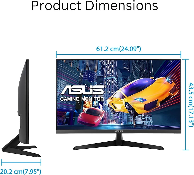 Moniteur de jeu ASUS VY279HGR Eye Care 27 pouces, 16:9 IPS FHD 1 500:1, 1 ms, 250 nits, 120 Hz