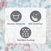 home trends Pastel Floral Digital Print 2 Piece Bath Rug Set
