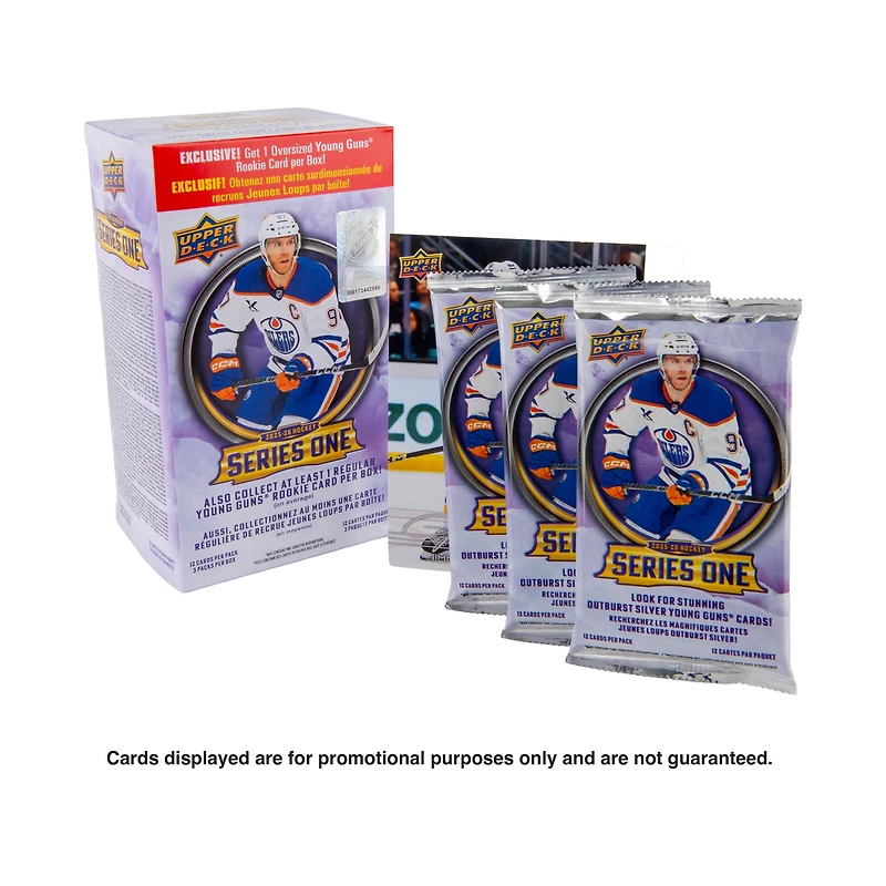 2025-26 Upper Deck Series 1 Hockey Trading Cards Blaster - Exclusive Oversized Young Guns!