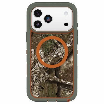 OtterBox Étui Defender Pro XT Clear MagSafe avec Contrôle de la CaméraRealtree Apx (Vert) pour iPhone 17 Pro