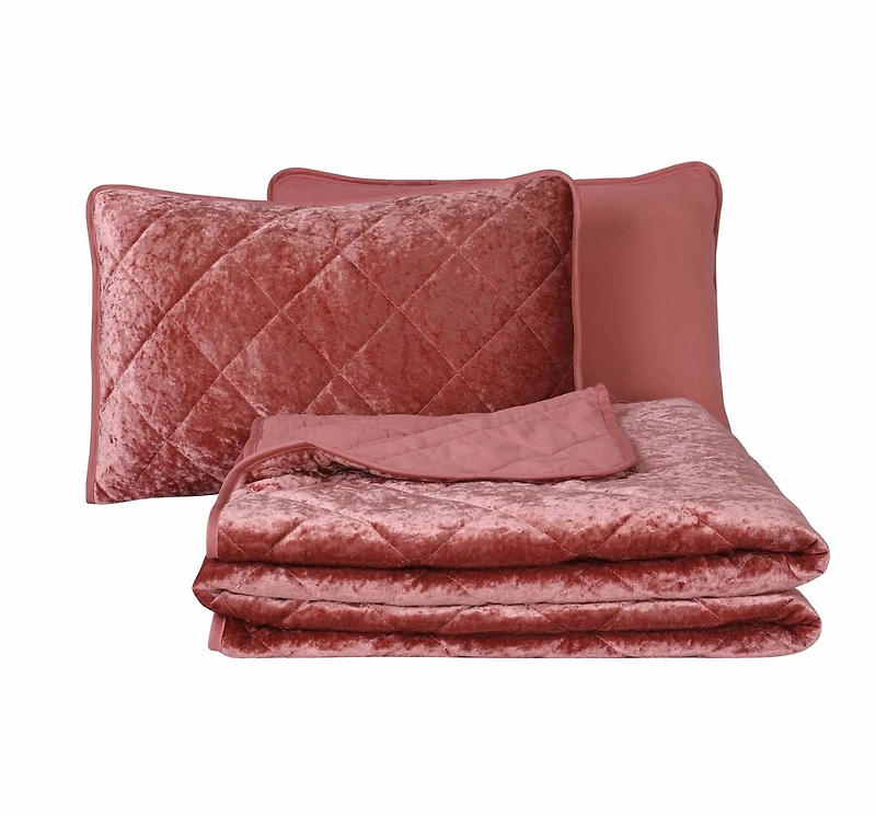 Ensemble de courtepointe en velours à motif de losanges de Swift Home