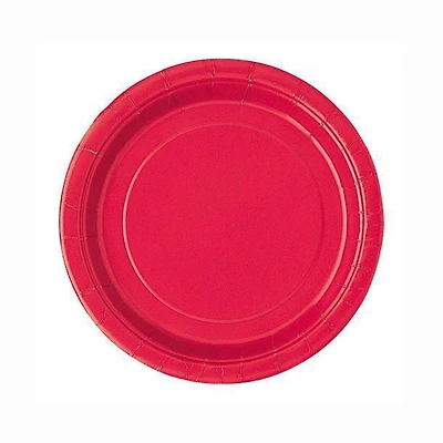 Ravishing Red Round 7" Dessert Plates, 24ct, 24ct, Dia: 7"