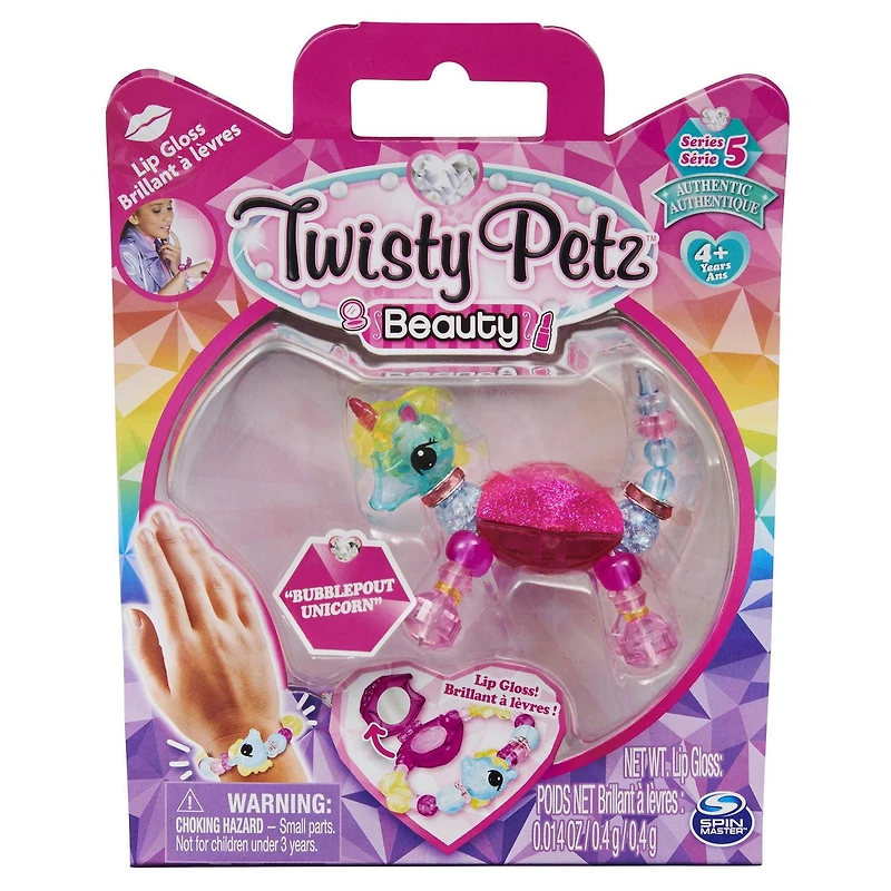Twisty Petz Beauty, Série 5, Bracelet à collectionner Bubblepout Unicorn avec brillant à lèvres, pour les enfants à partir de 4 ans