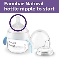 Philips Avent Natural Trainer Sippy Cup avec tétine Fast Flow et bec souple, transparent, 5oz, 1pk, SCF263/01