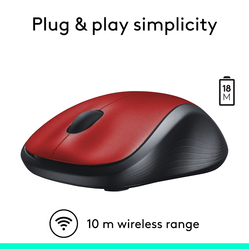 LogitechSouris Sans Fil Pleine Taille Ambidextre avec Récepteur USB Argent
