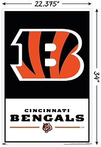 NFL Cincinnati Bengals - Logo 21 Wall Poster with Magnetic Frame, 22.375" x 34"