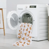 Couverture réversible en flanelle polaire douce et chaude pour enfants, motif ours en peluche marron, 101 x 127 cm