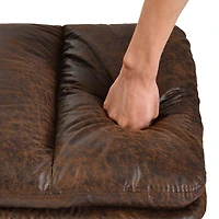 Homy Casa Set of 2 Modern Faux Leather Chairs with Thick Padding and Non-Slip Floor Protectors, Brown