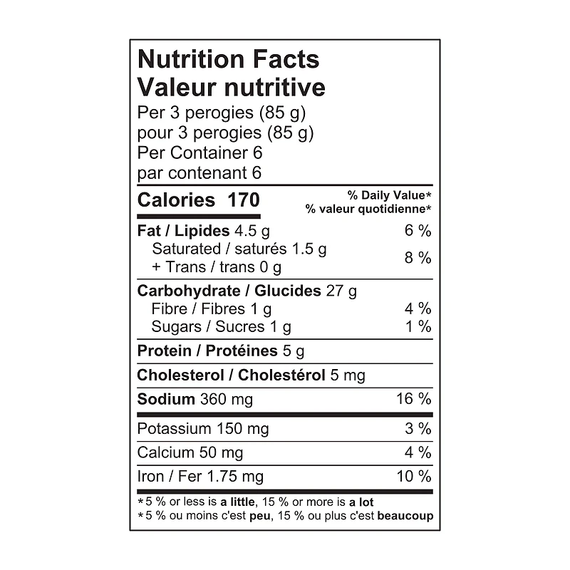 pelmen Pommes de terre au  fromage cheddar et jalapeno Perogies, 500g Sachet MEILLEURS PEROGIES DU MONDE!