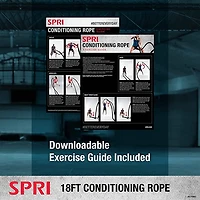 SPRI Battle Rope - Weighted Rope for Strength Training,Durable Conditioning Rope - 18ft Long with 1.5" Thickness,Black