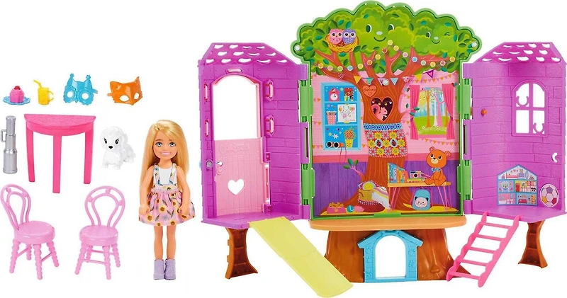 Barbie-Chelsea Cabane dans les Arbres-Coffret poupée Chelsea et chiot