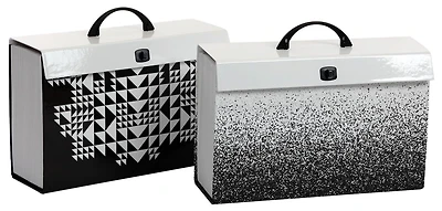Fashion 19 Pkt Case File - Black and White