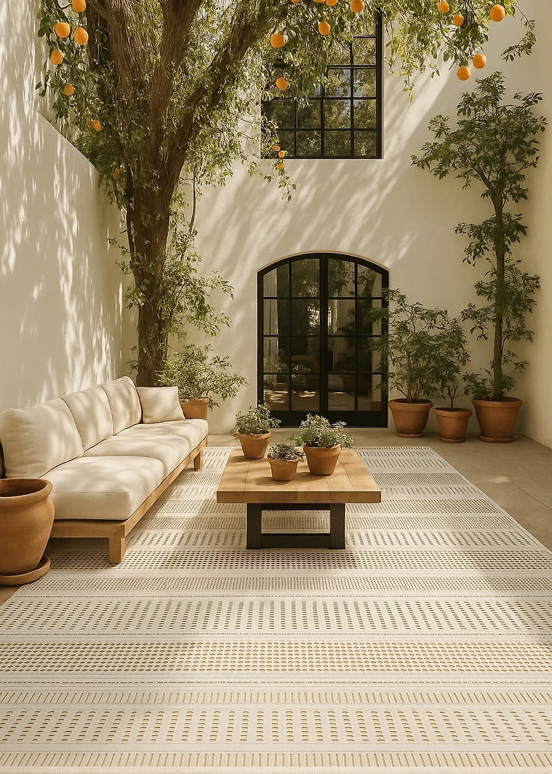 Rug Branch Maise Abstract Indoor Outdoor Area Rug, Beige Brown, Modern - Entryway, Hallway, Bathroom