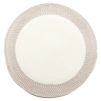 Vinyl Round Placemat With Border (White)(Set Of 12)