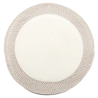 Vinyl Round Placemat With Border (White)(Set Of 12)