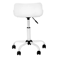 Monarch Specialties Chaise De Bureau, Hauteur Ajustable, Pivotant, Ergonomique, Bureau, Travail, Juvénile, Métal, Pu D'aspect Cuir, Blanc, Contemporain, Moderne