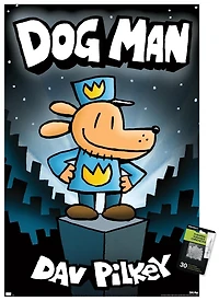 Dog Man - Book Cover (2016) Wall Poster with Pushpins, 22.375" x 34"