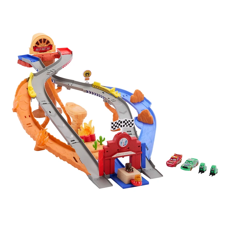 Cars-Piste de Course Rescue Road-coffret de quatre véhicules