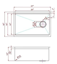 American Imaginations 32-in. W CSA Approved Stainless Steel Kitchen Sink With 2 Bowl And 16 Gauge AI-29296