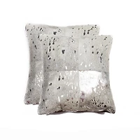 COUSSINS TORINO QUATTRO EN PEAU DE VACHE 18"X18" 2 PQT